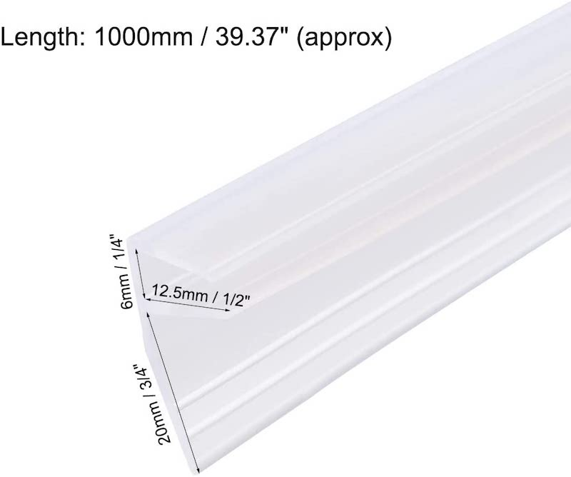 Frameless Shower Bottom Side Seal Strip F-Type Glass Bottom Seal Door Sweep