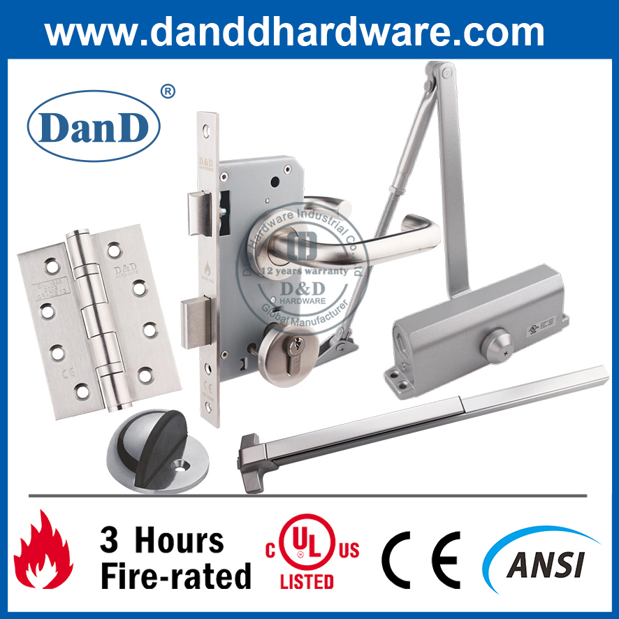 UL Listed ANSI SS304 Door Hardware Push Bar Fire Exit Device Fire Rateed Vertical Commercial Door Panic Exit Devices
