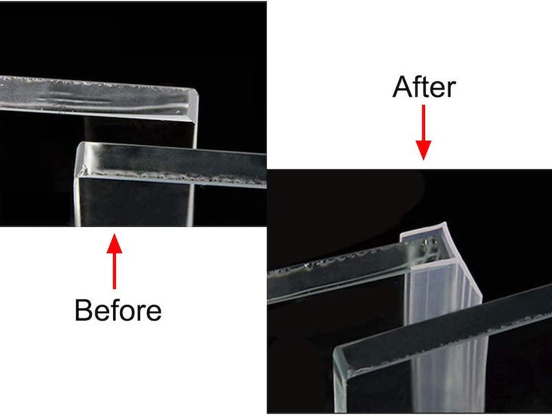 Frameless Shower Bottom Side Seal Strip F-Type Glass Bottom Seal Door Sweep