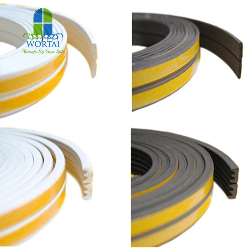 Windproof EPDM Rubber Sponge Gasket Sealing Strip with Self Adhesive Tape for Wooden Door Weather Strip
