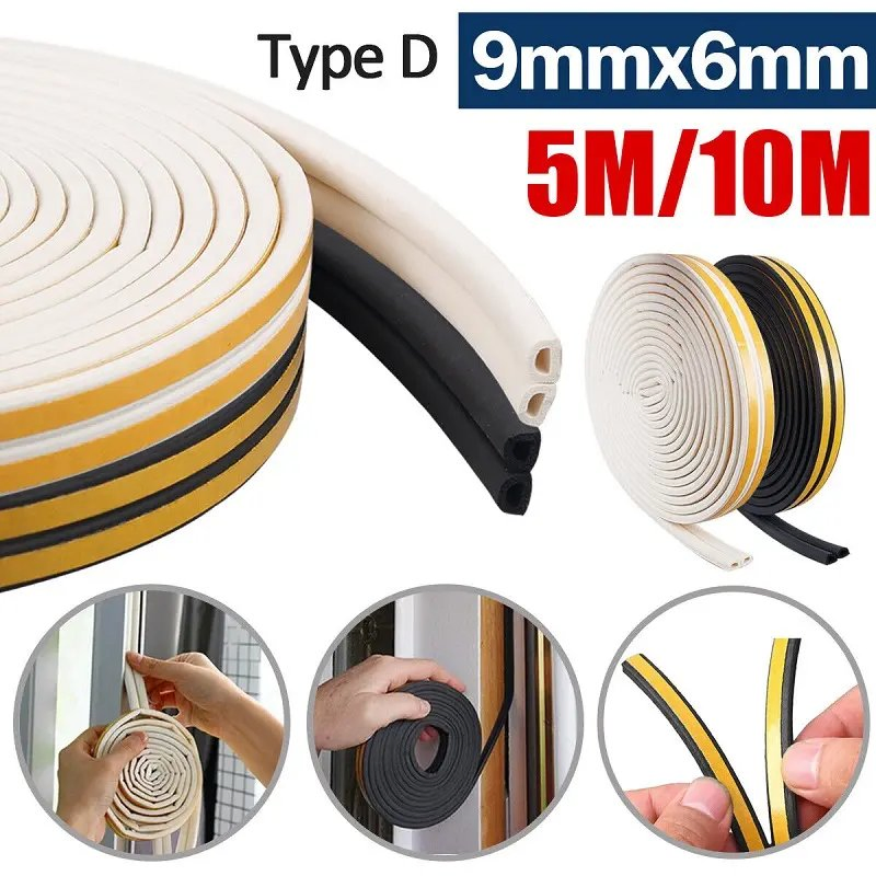 D P E I Type Self Adhesive Door and Window Sealing Strip Foam Rubber Weatherstrip