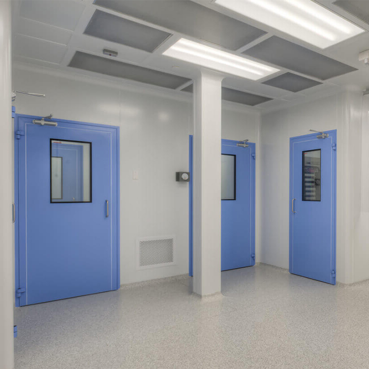 China Foshan GMP Standard Hospital Pharma Clean Room Fire Rated Double Leaf Panel Steel Door
