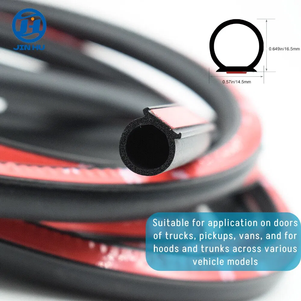 20FT Weather Stripping Door Seal Self Adhesive Door Weather Stripping Weather Strip Silicone D Shaped Seal Strip for Door Frame/Window Seal (20FT Black 3/8" W