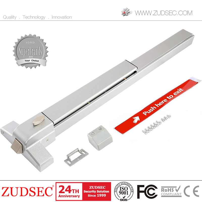 Steel Fire Rated Economic Hardware Vertical Rod Emergency Escape Push Bar Lock Rim Type Commercial Door CE Length Panic Exit Device