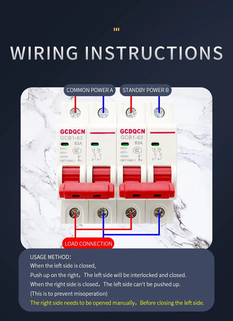 Circuit Breaker MCB Dual Power Manual Transfer Switch View 5