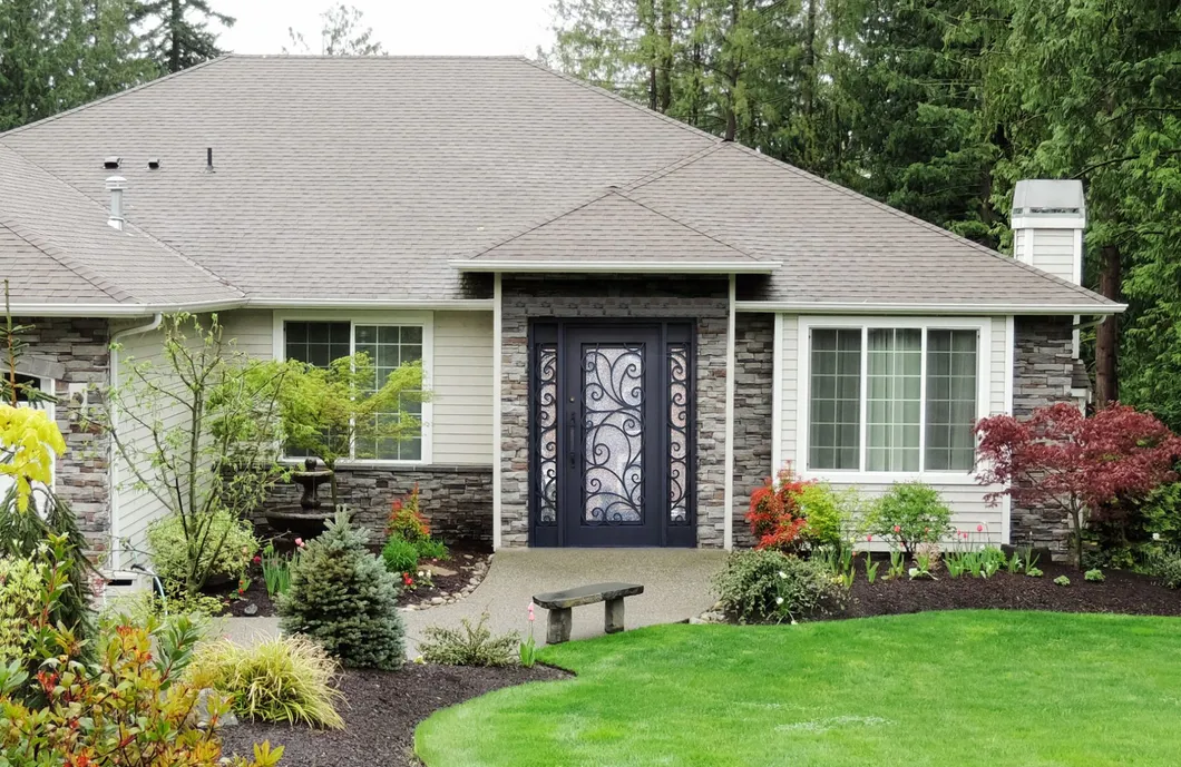 Modern Main Entry House Black Steel Door