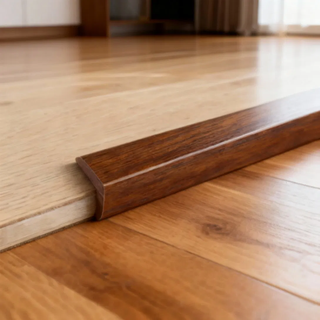 Solid Wood Threshold with Adjustable Leveling Feet for Uneven Subfloor Compensation