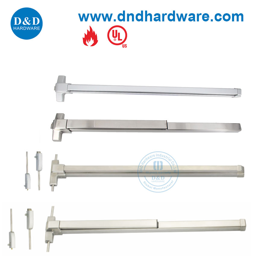 ANSI UL Security Door Panic Lock Handle Bar Stainless Steel Fire Rated Hardware Length Rod Commercial Cross Emergency Fire Exit Device Rim Type Push Panic Bar