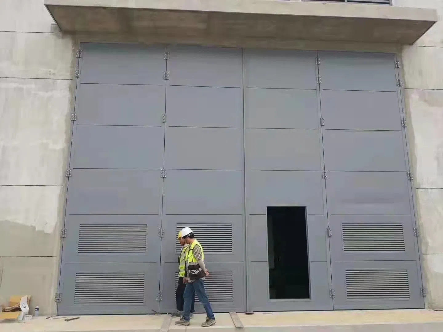 Outdoor Thermal Insulated Fireproof Galvanized Steel Metal Fire-Rated Metal Exterior Interior Fire Emergency Door with Panic Device