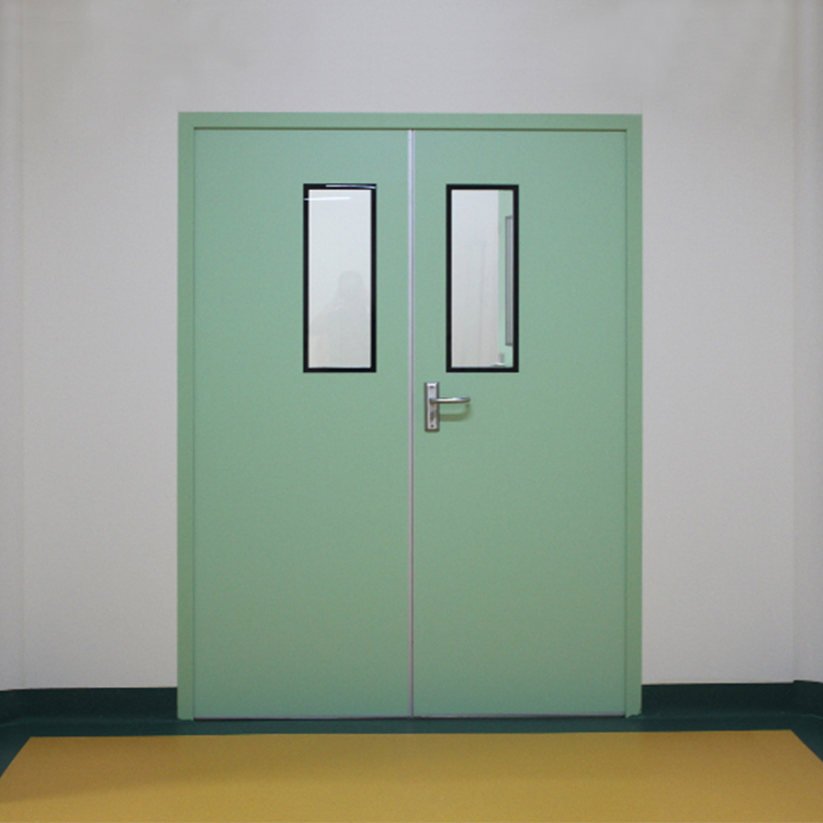 China Foshan GMP Standard Hospital Pharma Clean Room Fire Rated Double Leaf Panel Steel Door