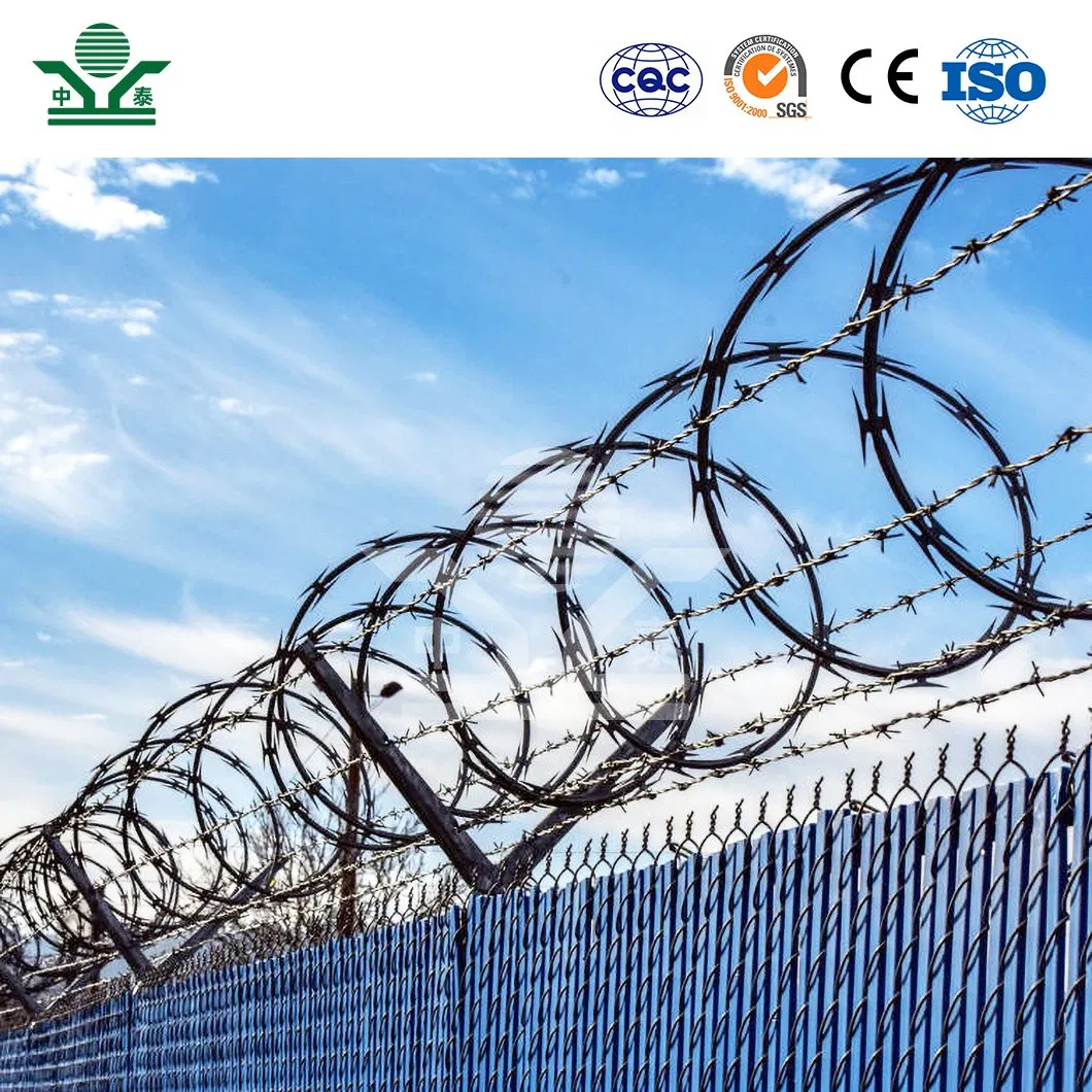 Zhongtai Helical Barbed Wire China Manufacturers 300mm 450mm 730mm Diameter Electric Fence and Razor Wire Used for Front Yard Security Fence