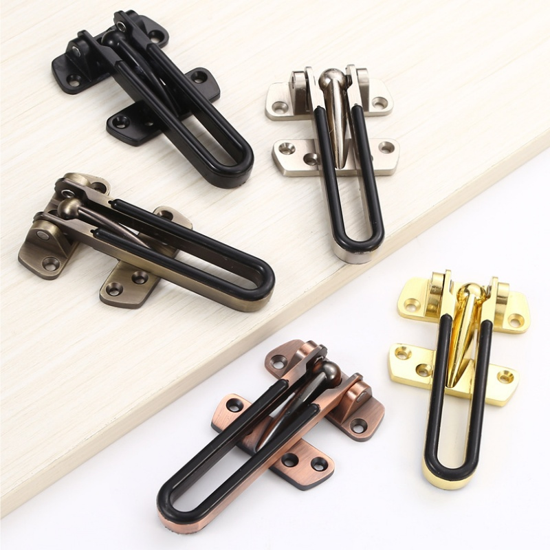 Zinc Alloy Anti-Theft Clasp Deduction with Silicone Rubber for Hotel Safety Door Hardware Security Chain Door