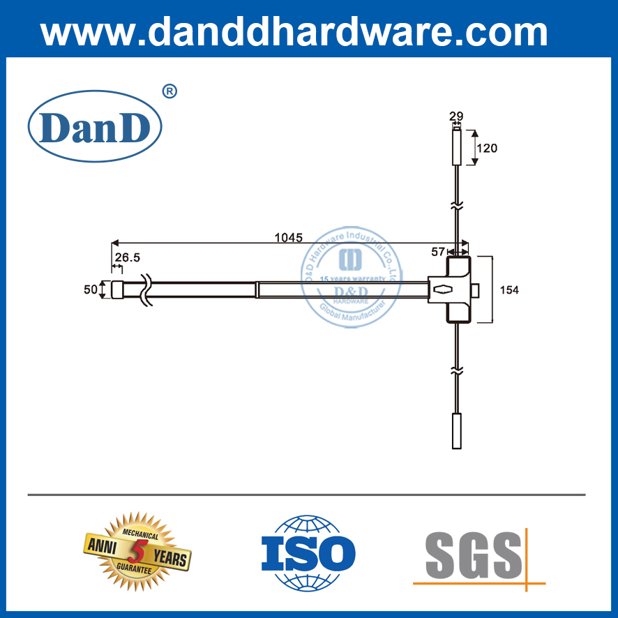 Wholesale Price Commercial Single Door Push Bar Panic Exit Device Emergency Lock