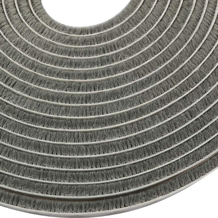Self Adhesive Draft Seal Draught Excluder Brush Pile Weather Strip Sealing for Doors and Windows