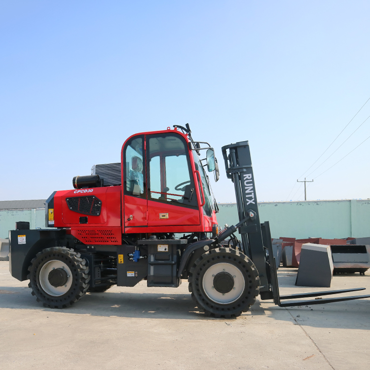 3t 4t 5 Ton off Road Forklift 4X4 4X2 4WD All Rough Terrain Forklift with Enclosed Cabin Japanese Engine Price