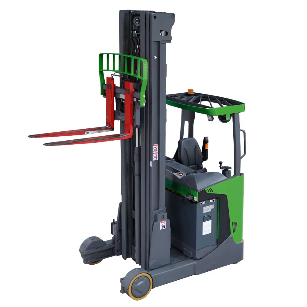 12m Electric Reach Truck 48V 2ton Forklift with Side Shifter Function Option Sit-Down Type Hydraulic Electric Reach Truck