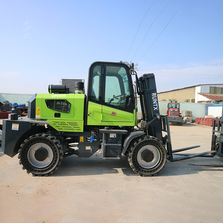 3t 4t 5 Ton off Road Forklift 4X4 4X2 4WD All Rough Terrain Forklift with Enclosed Cabin Japanese Engine Price