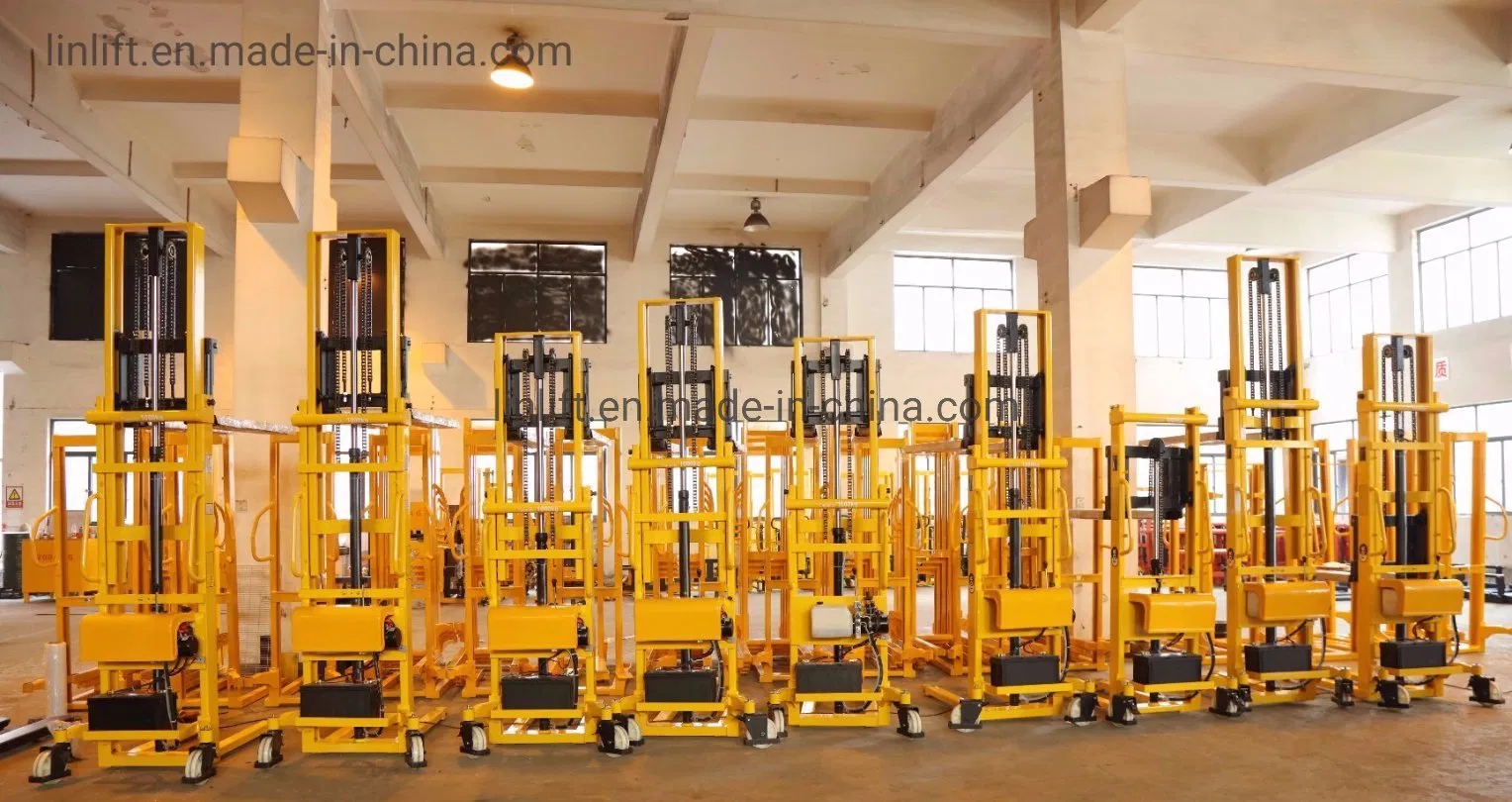 1500kgs, 1.6meters, Semi-Electric Battery Hydraulic Stacker Electric Pallet Forklift