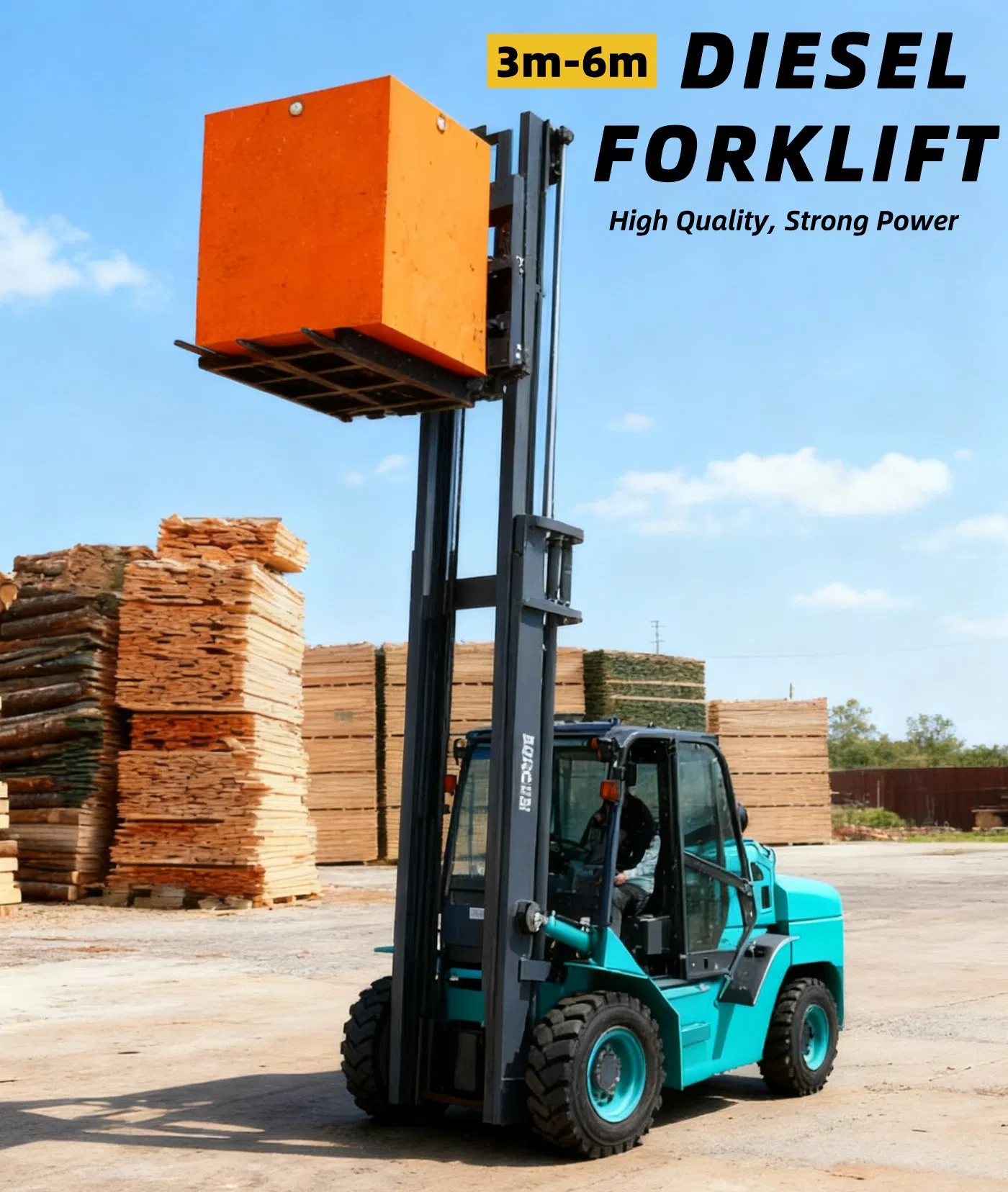 Factory Price OEM ODM 4WD 3 3.5 4 5 Ton 5500 Kg 4X4 Diesel off-Road Rough Terrain Diesel Offroad All Terrain Mini Wheel Heavy Duty Forklift with CE