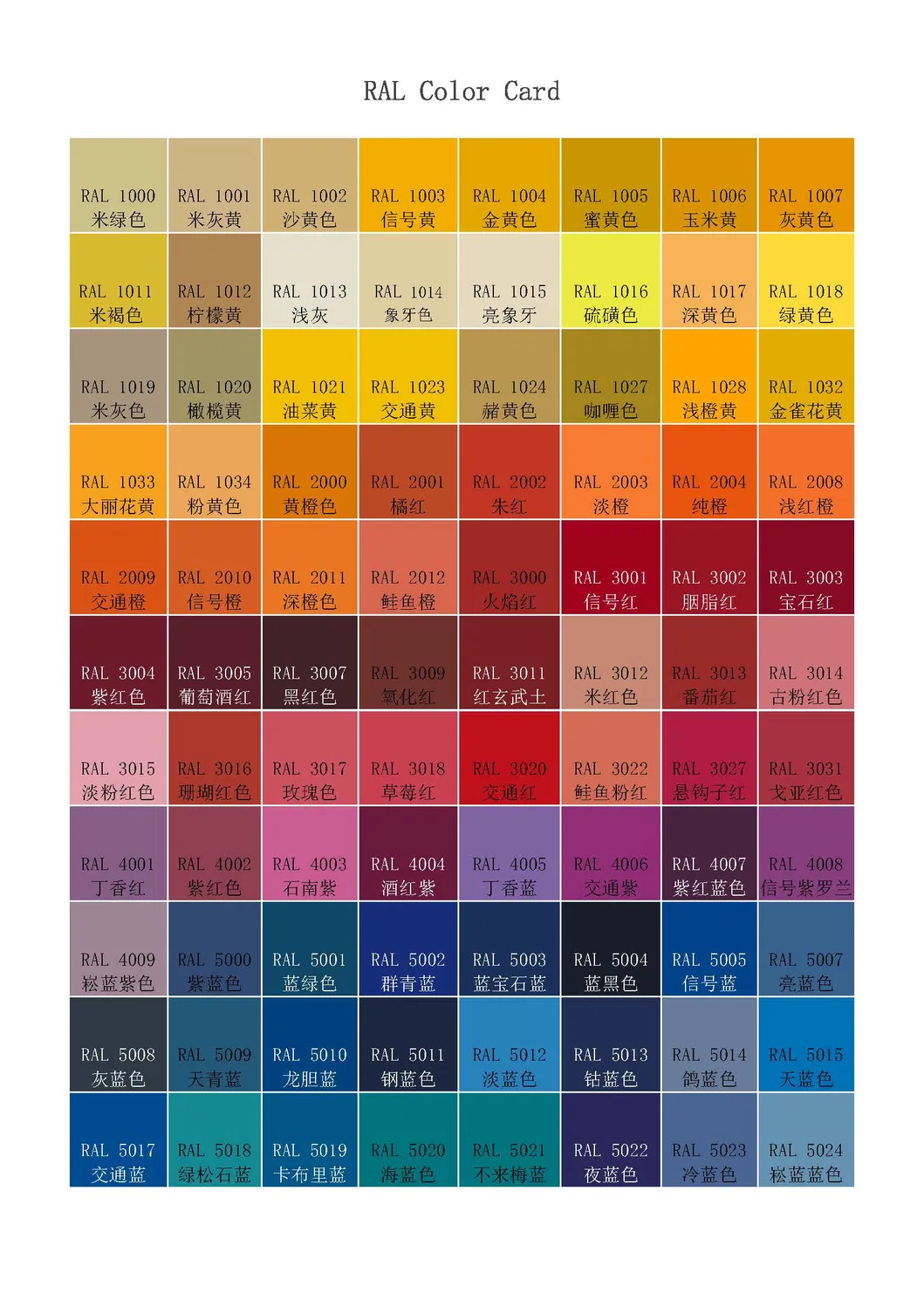 Color Chart 1