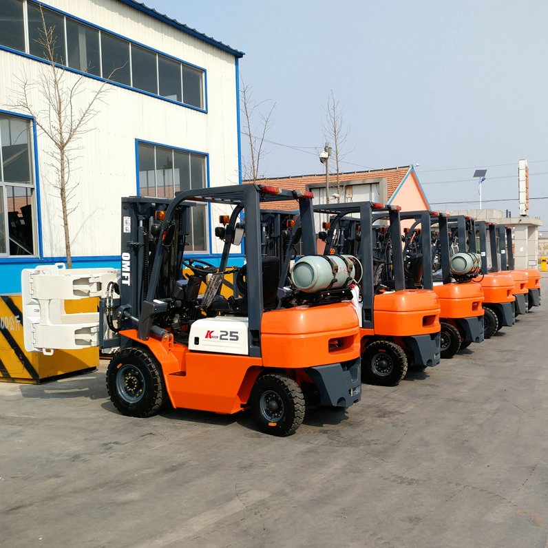 China 2.5ton Gasoline Lp Gas Dual Fuel Forklift Truck with Side Shift Solid Tyre Toyota Technical Petrol LPG Forklift