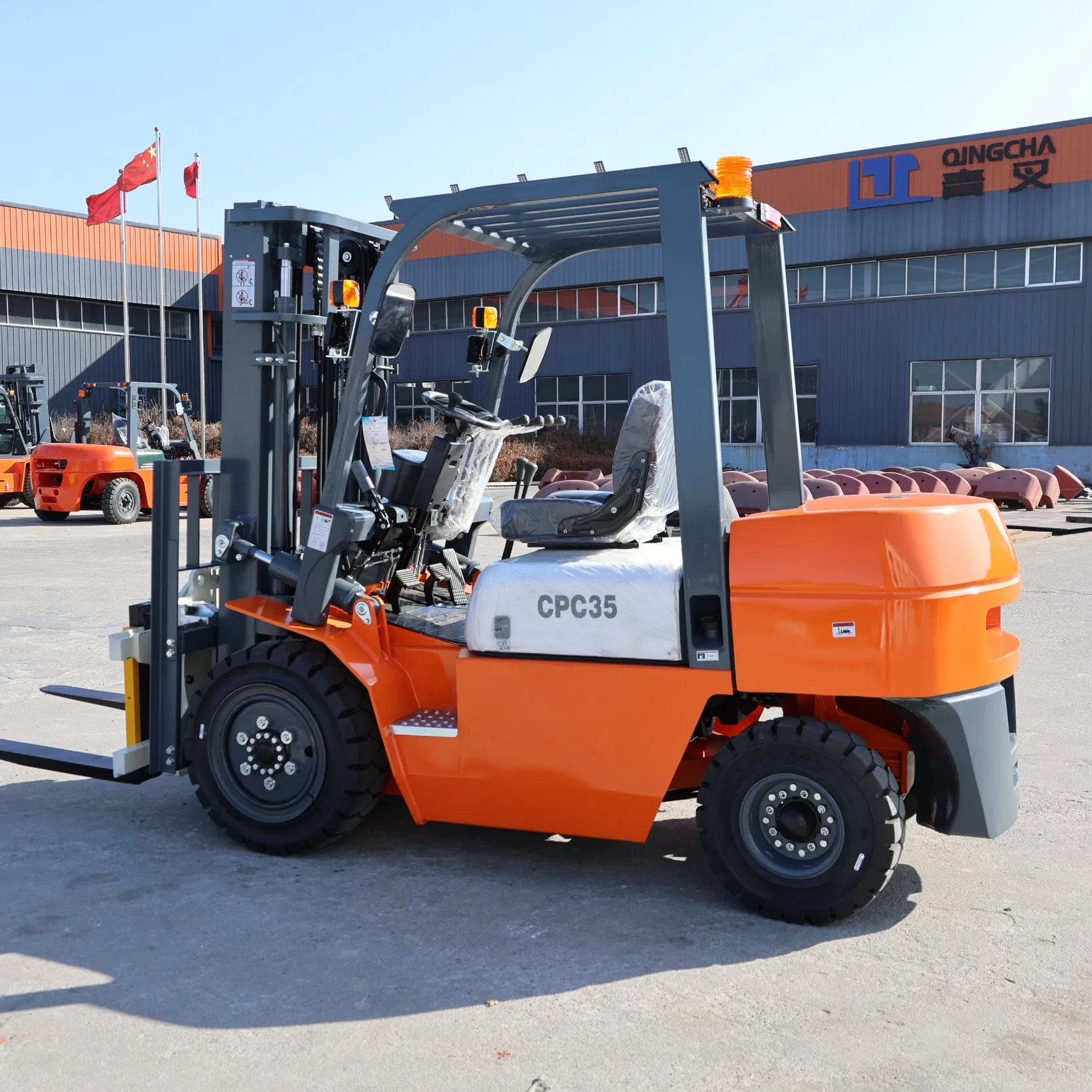 Heavy Duty 3 Ton 3.5 Ton Counterbalanced Diesel Forklift Rotating Fork Warehouse Industrial Steel Coil Plate Handling CE ISO China Manufacturer Fork Lift