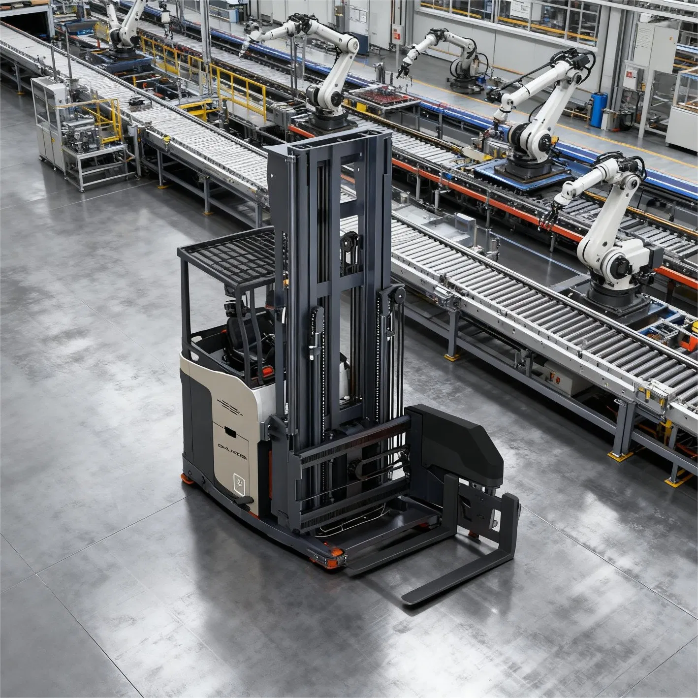 Automated Laser Guided Narrow Aisle Forklift 1tone Vna Turret Electric Forklift AMR