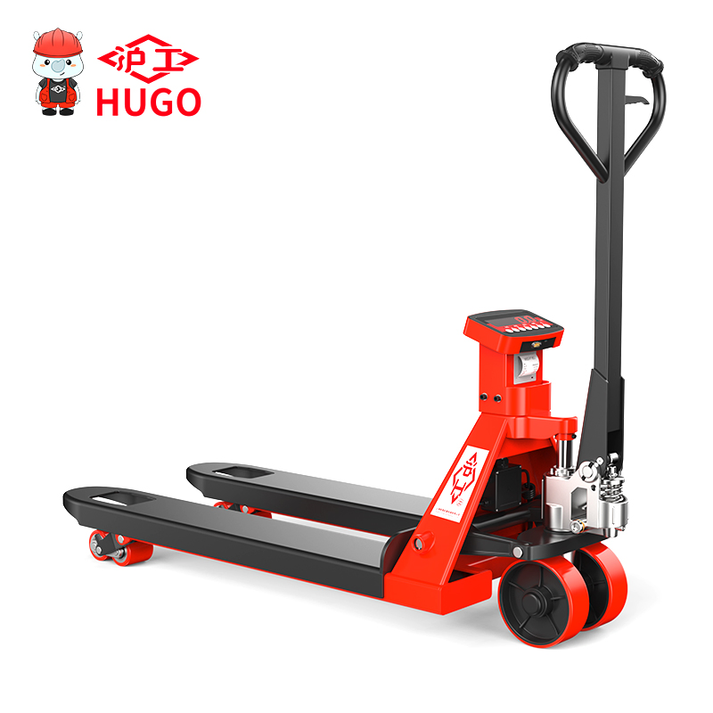 Lift Long Pallet Nylon PU Wheel Weigh Scale Pallet Truck 2ton