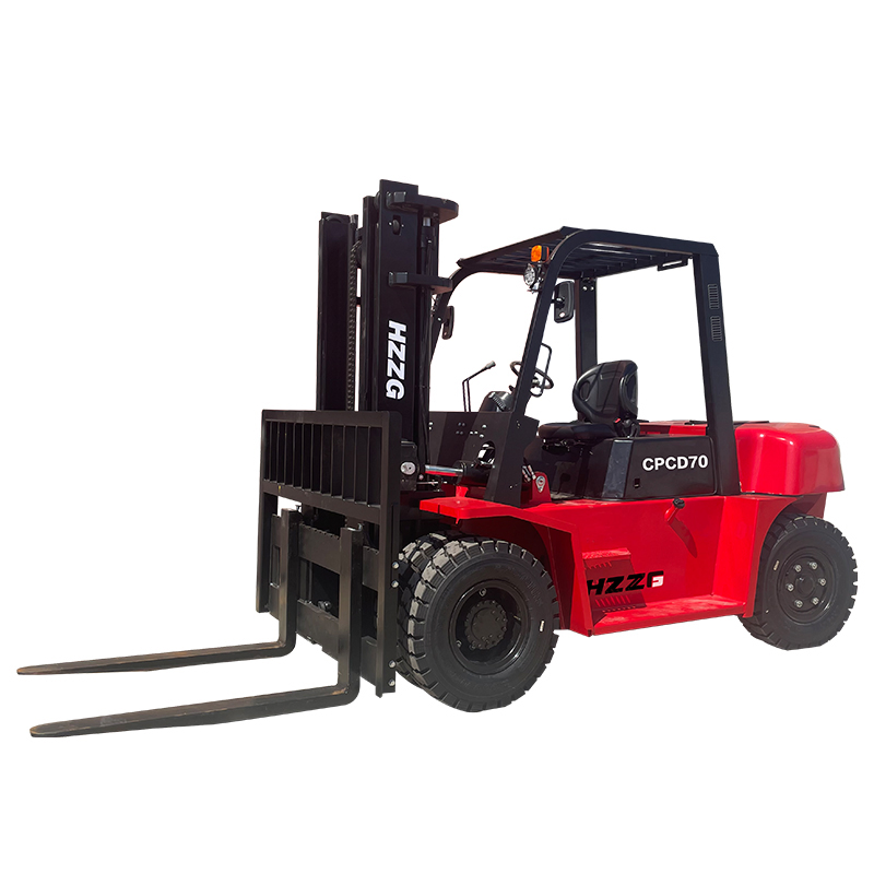 Heavy Duty Applications 7ton Diesel Truck Forklift with Dual Front Tires