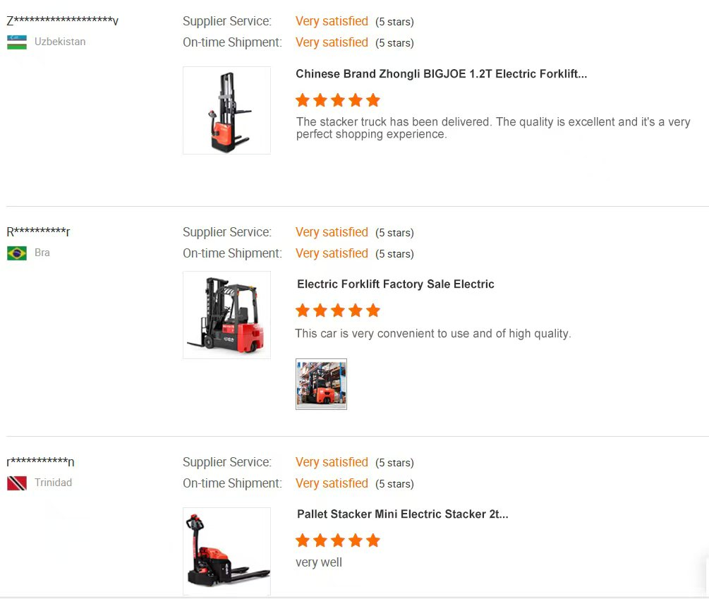 Ep Equipment Zhongli Eqa151 1.5 Ton Counterbalanced Electric Forklift Stacker Pallet Truck