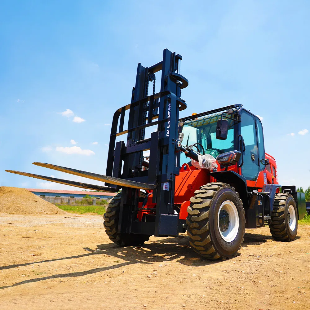 Closed Cabin Air Conditioning Heater Pneumatic Tire Euro V 5 Emission EPA CE Certificate 4X4 Drive Automatic Transmission Rough Terrain Forklift for Sale