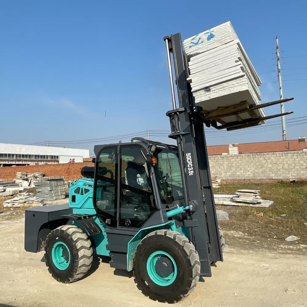 Factory Price OEM ODM 4WD 3 3.5 4 5 Ton 5500 Kg 4X4 Diesel off-Road Rough Terrain Diesel Offroad All Terrain Mini Wheel Heavy Duty Forklift with CE