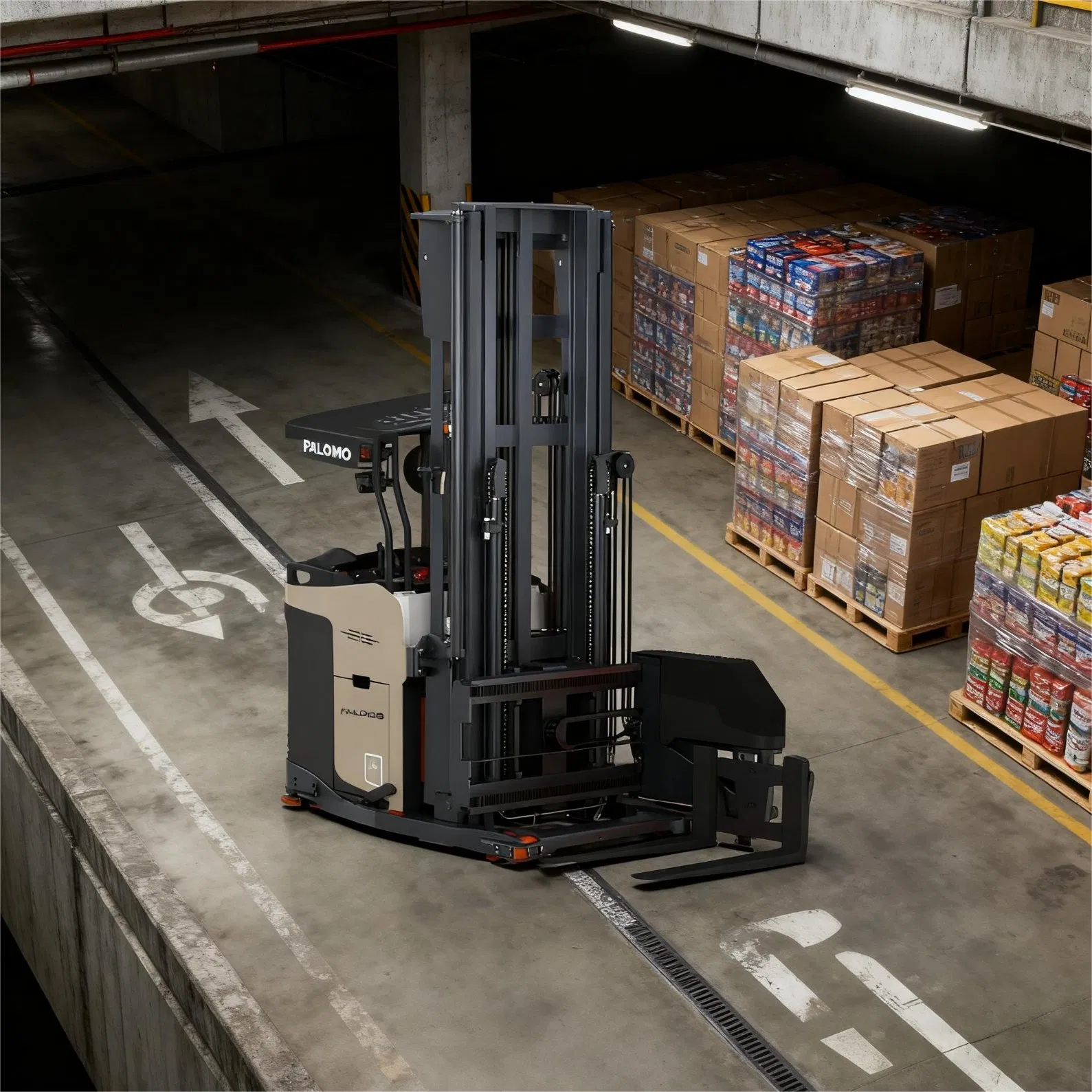 Automated Laser Guided Narrow Aisle Forklift 1tone Vna Turret Electric Forklift AMR