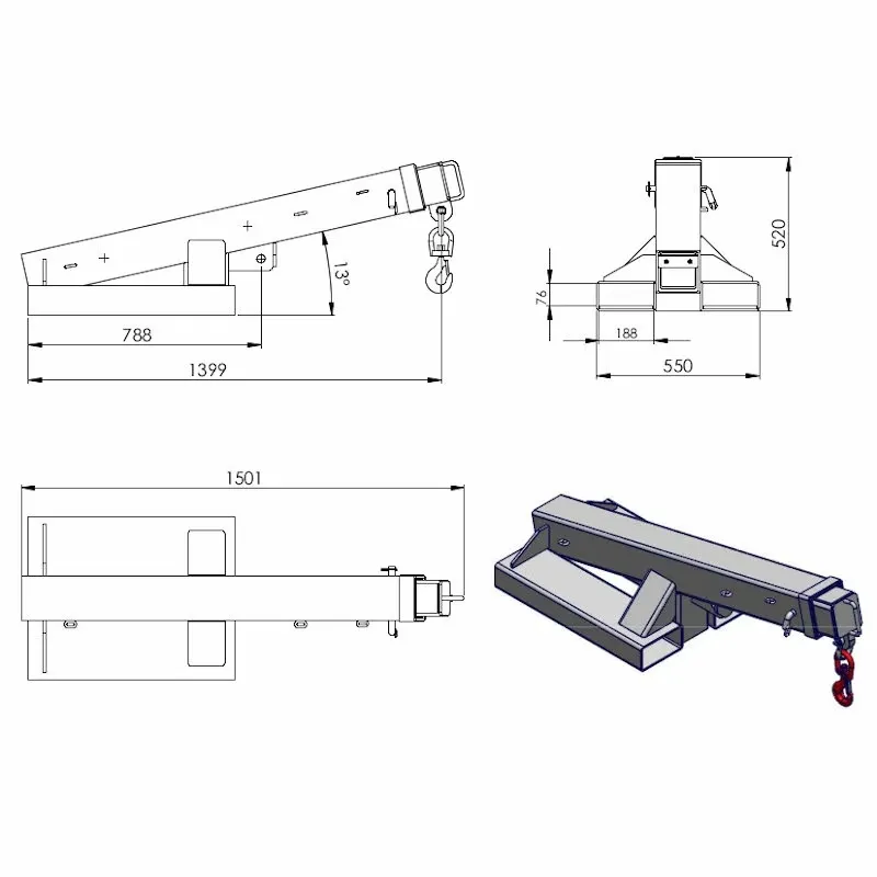 Forklift Jib Attachment 1