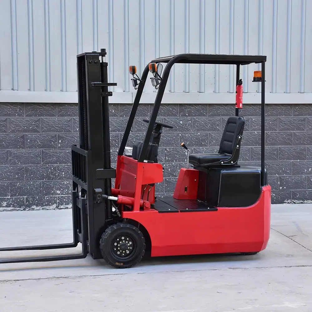 CE Certified Mini 1ton 2ton 3ton Handler Electric Rough Terrain with Side Loader Three-Wheels Forklift