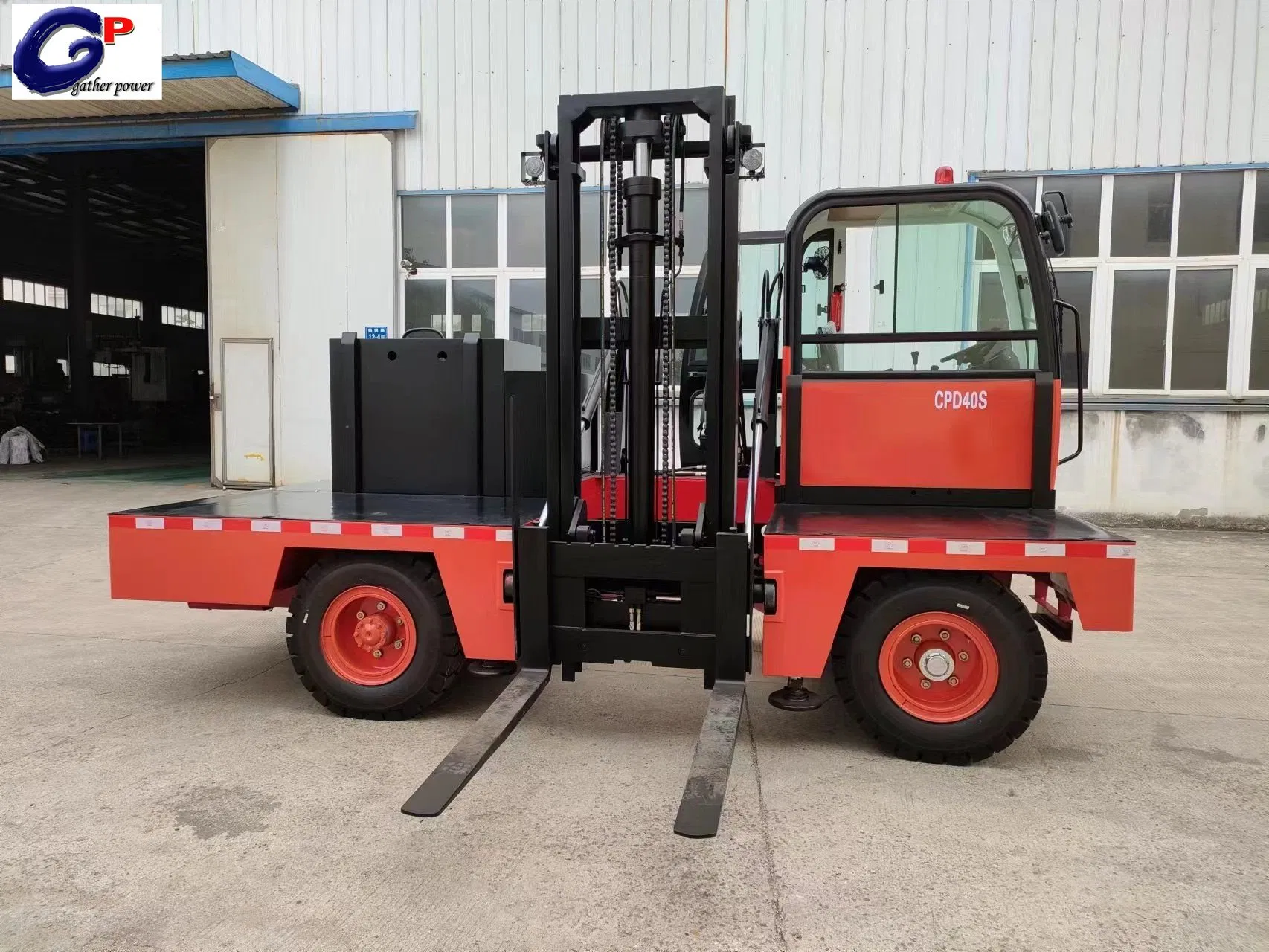 3ton Electric Forklift 3.6m 4m Two Stage Mast Side Loading Forklift Side Loader for Sale