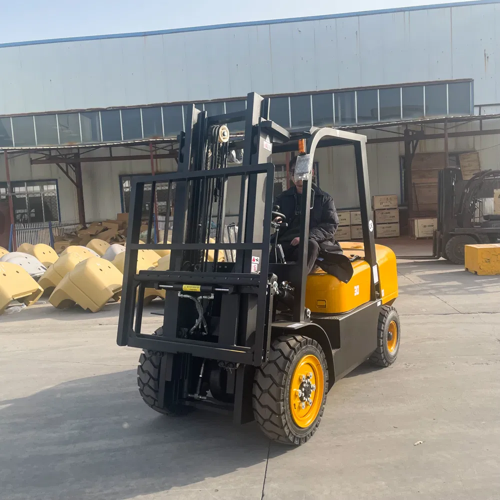 China Manufacture 3ton/Ton 3000kg Narrow Aisle Side Loader Diesel Counter Balance Reach Stacker Forklift Price for Warehouse