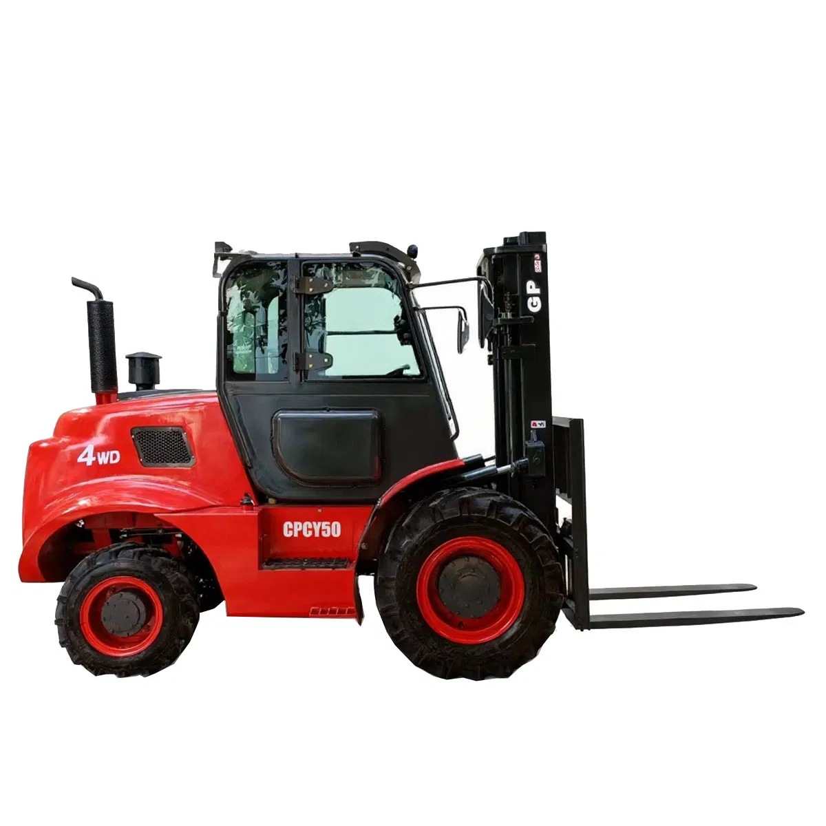 Gp-5ton 4WD Rough Terrain Forklift All-Terrain Diesel Powerhouse 50° Gradeability for Construction &amp; Lumber Yards of Factory