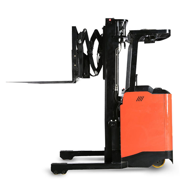 1500kg 1.5 Ton 1.5t 7m 8m 10m 10.5m 11m 11.5meters 12500mm Double Deep Reach Truck Electric Reach Stacker Scissors Lift Pallet Standing Electric Forklift