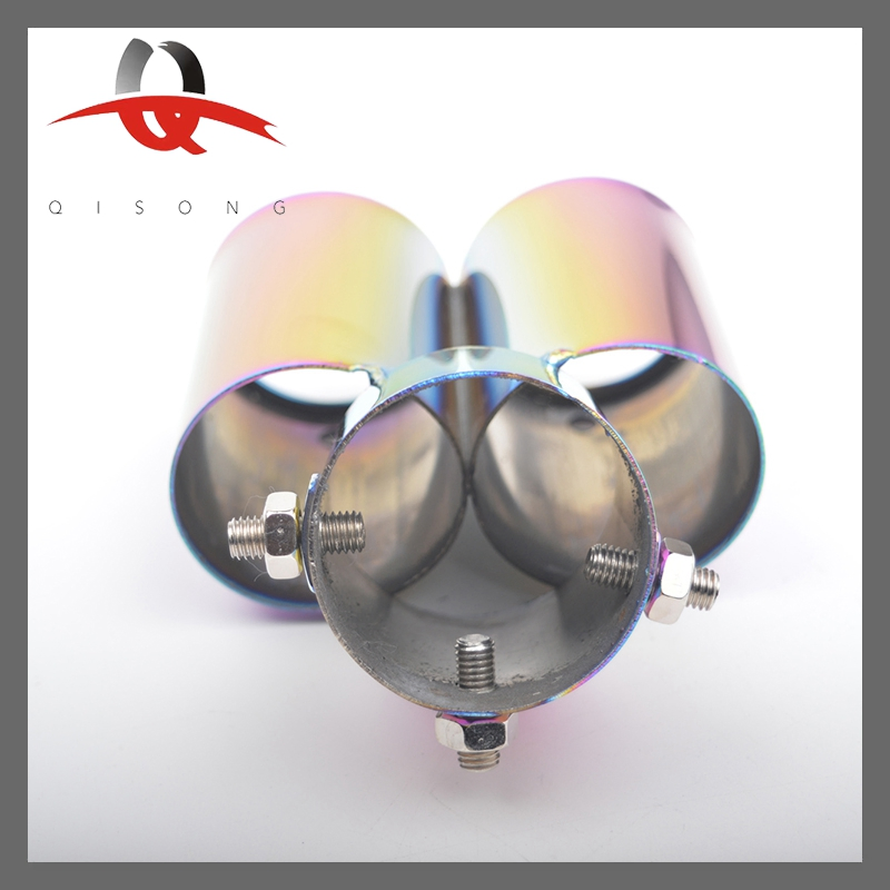 Premium Blue Burnt Stainless Steel Exhaust Muffler Tip for Cars