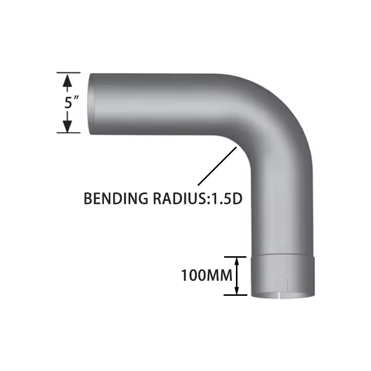 Custom 5 Inch Iron Chrome Plated 90 Degree Exhaust Elbow Pipe for Auto Parts