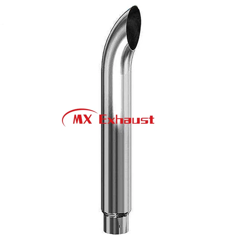 America Semi and Heavy-Duty Truck Chrome Curved Aussie Bull Horn Stack Pipe Tube Exhaust Muffler for Diesel Truck