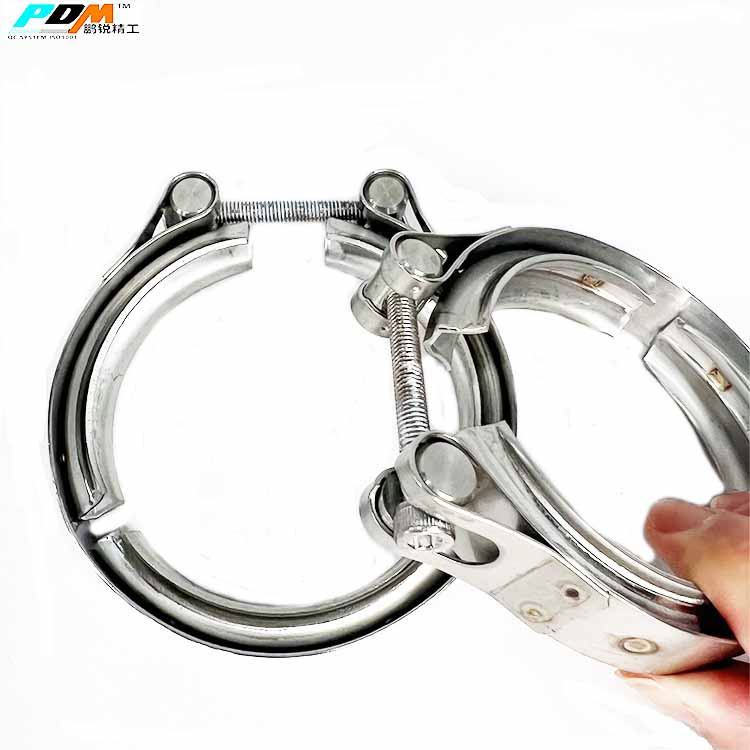 Auto Exhuast Pipe V Band Clamp Stainless Steel Quick Release V Band Clamps Exhaust Pipe Clamps Automotive Exhaust System Clamps V-Band Clamp &amp; Flanges Fits