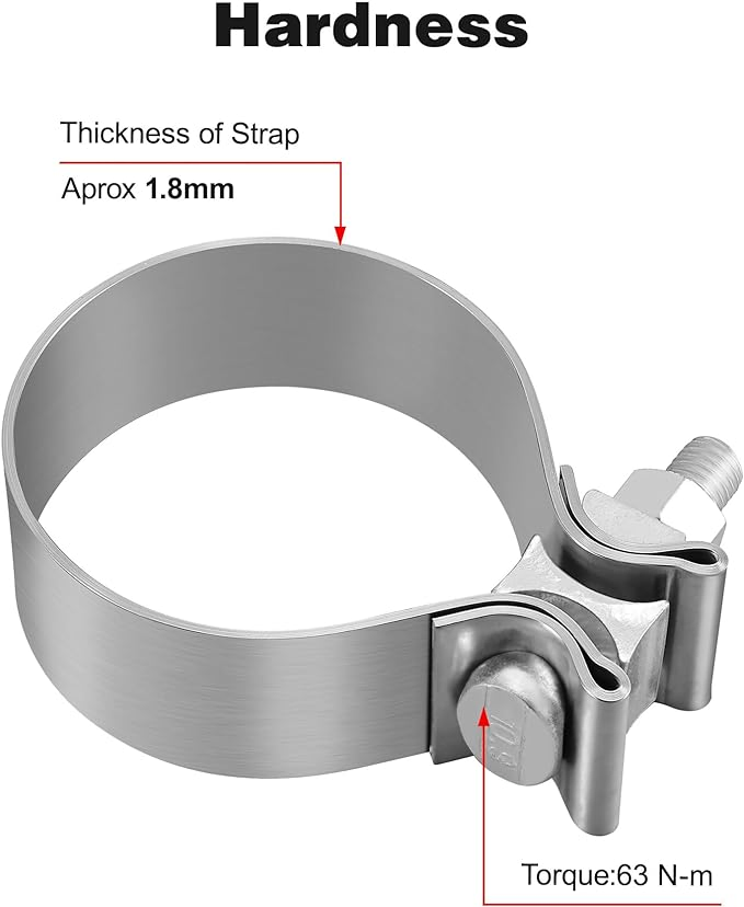 Durable Stainless Steel Clamps for Exhaust Pipes, Mufflers, Converters, Pipe Clamps