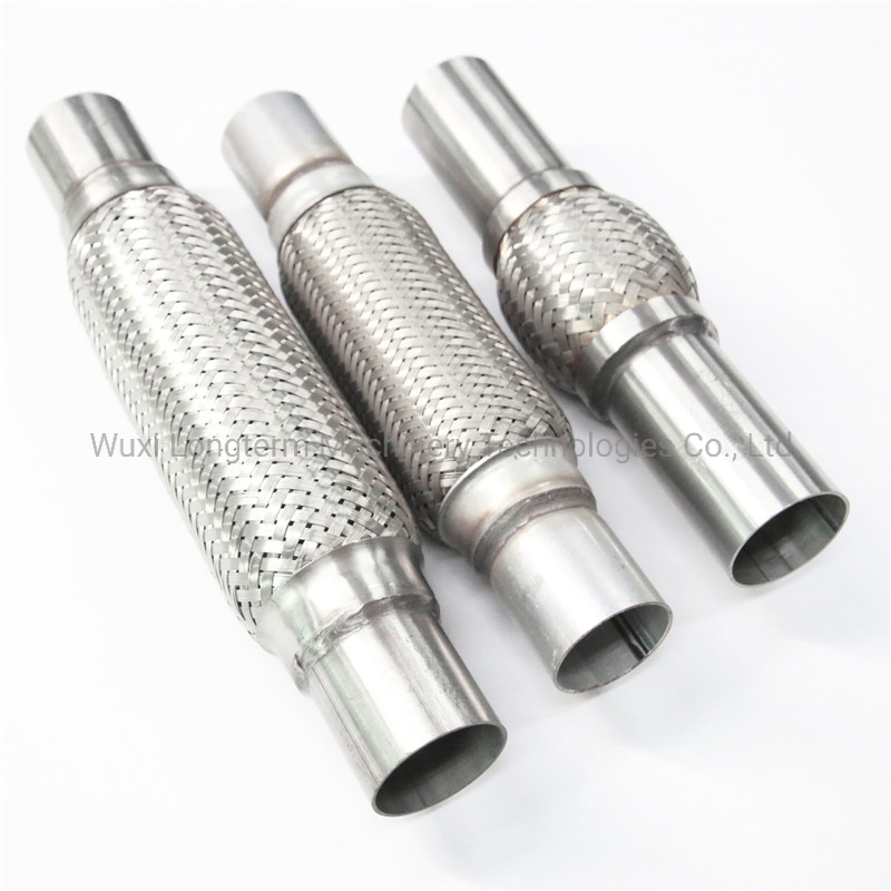 Automobile Stainless Steel Car Flexible Exhaust Bellow Corrugated Pipe with Nippple Connector^