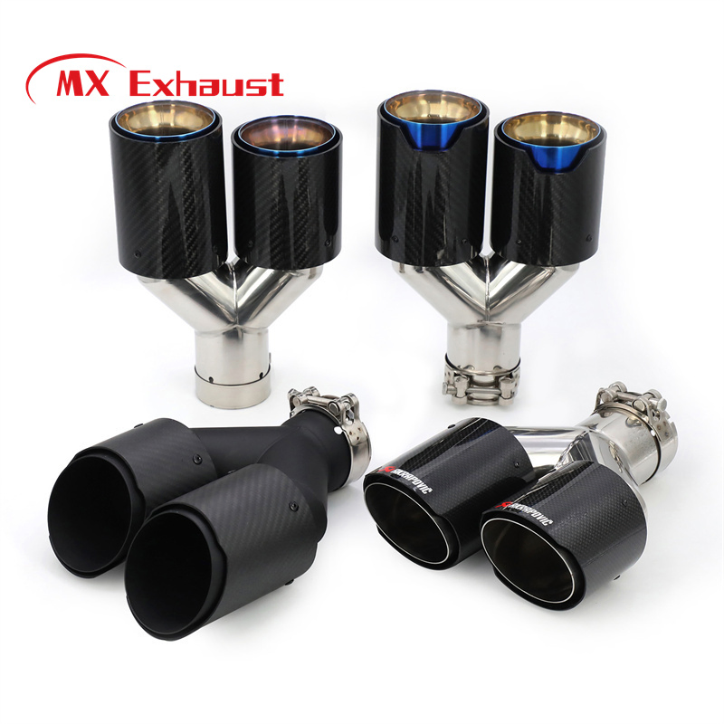 Car Carbon Fiber Decoration Universal Exhaust Muffler Tip Y Shape Exit Exhaust Pipe Nozzle