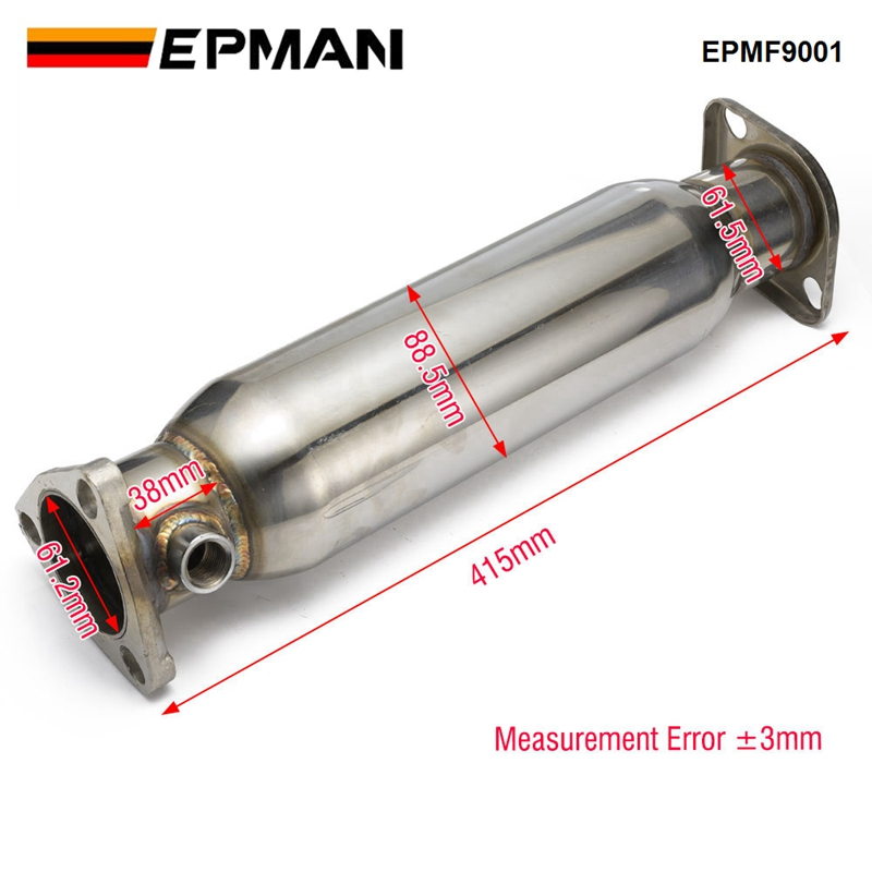 Epman Performance Stainless Steel High Flow Exhaust Downpipe Exhaust Test Pipe for Honda Civic Crx 1988-1991 for Acura Integra 1990-2001 Epmf9001