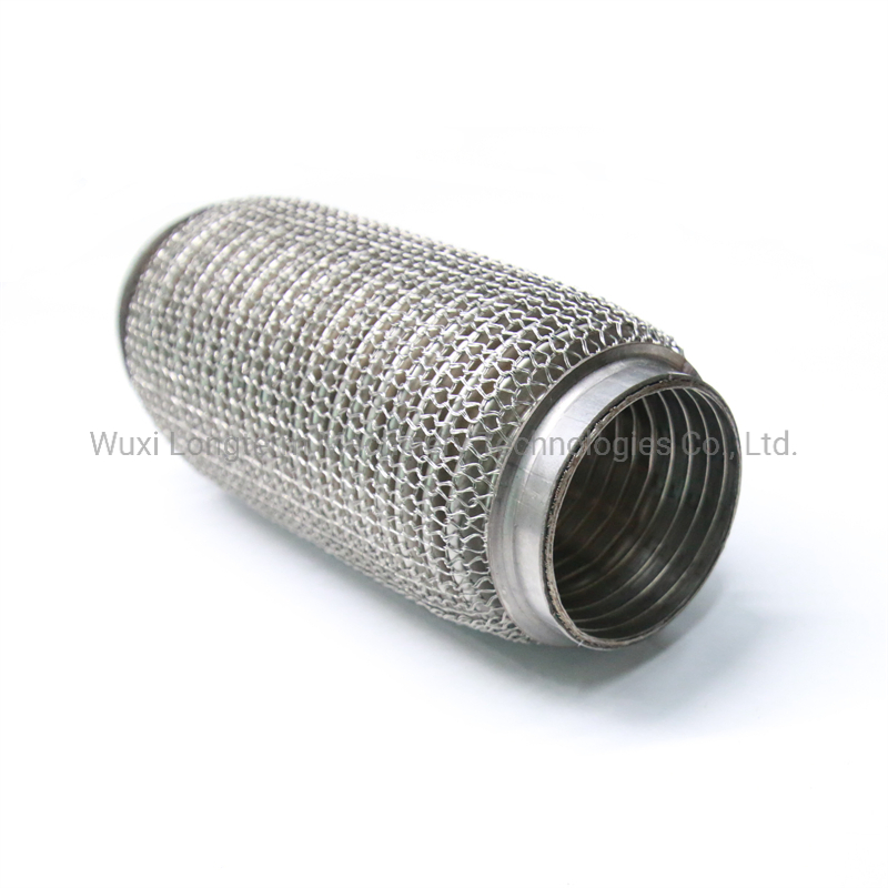 Automobile Stainless Steel Car Flexible Exhaust Bellow Corrugated Pipe with Nippple Connector^