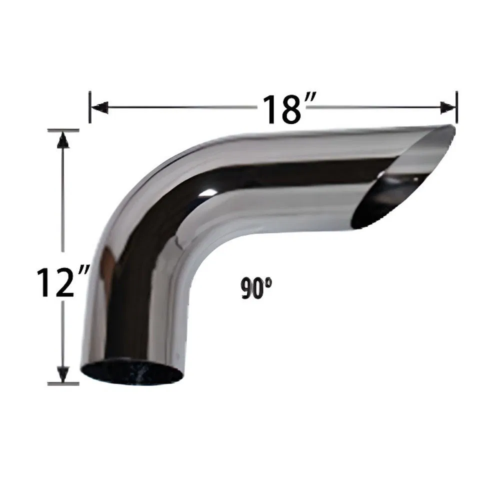 5"Od 90 Degree Chrome Dump Exhaust Pipes Stack Pipes