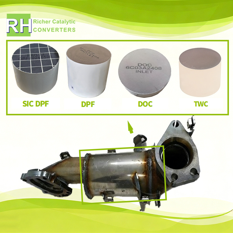 Car Stainless Steel Exhaust Pipe Parts High Flow Catalytic Converter for Cat Nissan Almera/Almera Tino/X-Tr OE208A08h825/B08A05m302